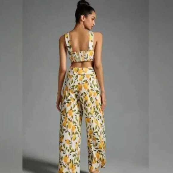 FARM RIO Halter Cutout Wide-Leg Jumpsuit-Size L-shorter length - Picture 4 of 11